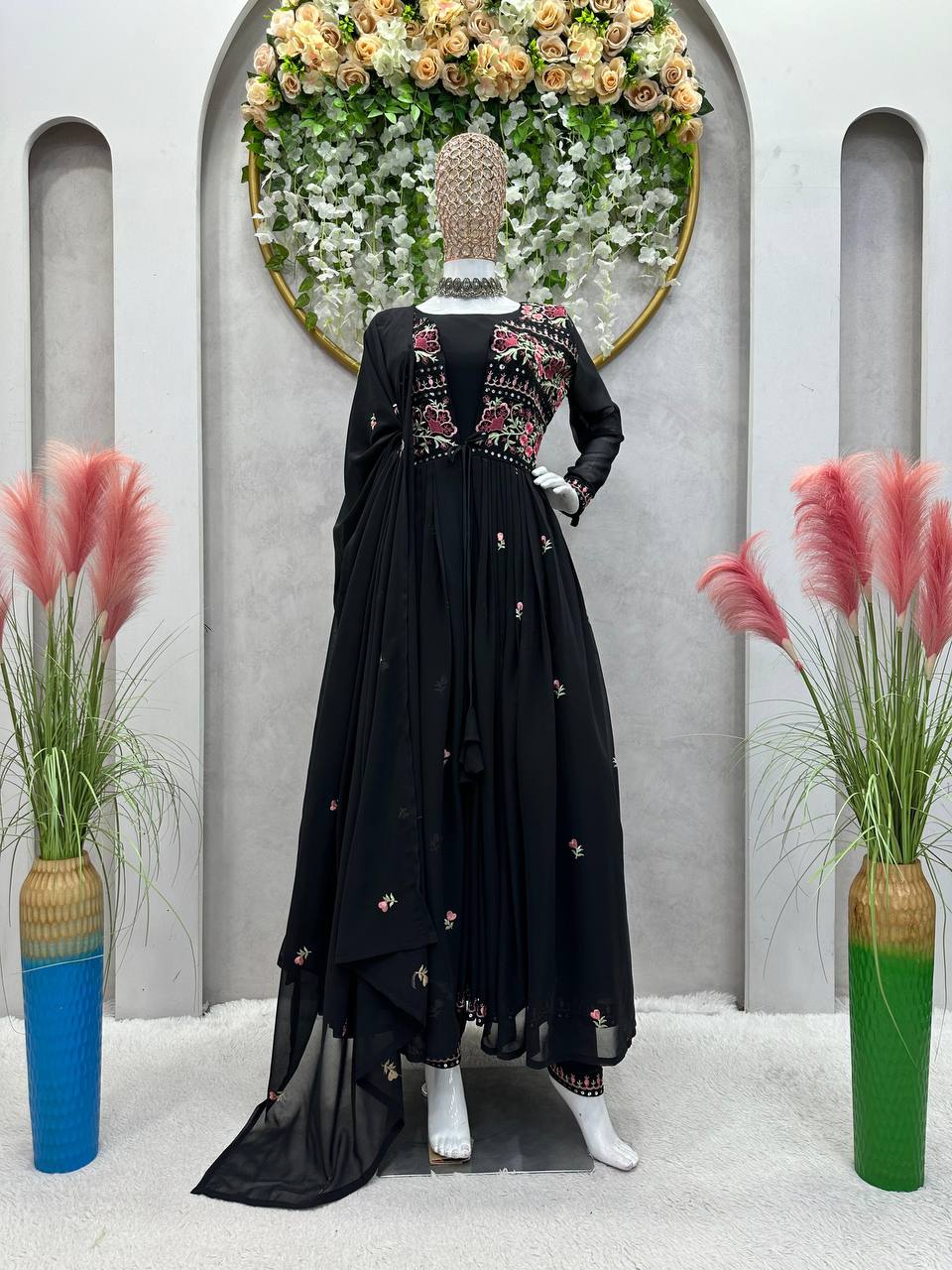 Black Color Designer Party Wear Anarkali Suit