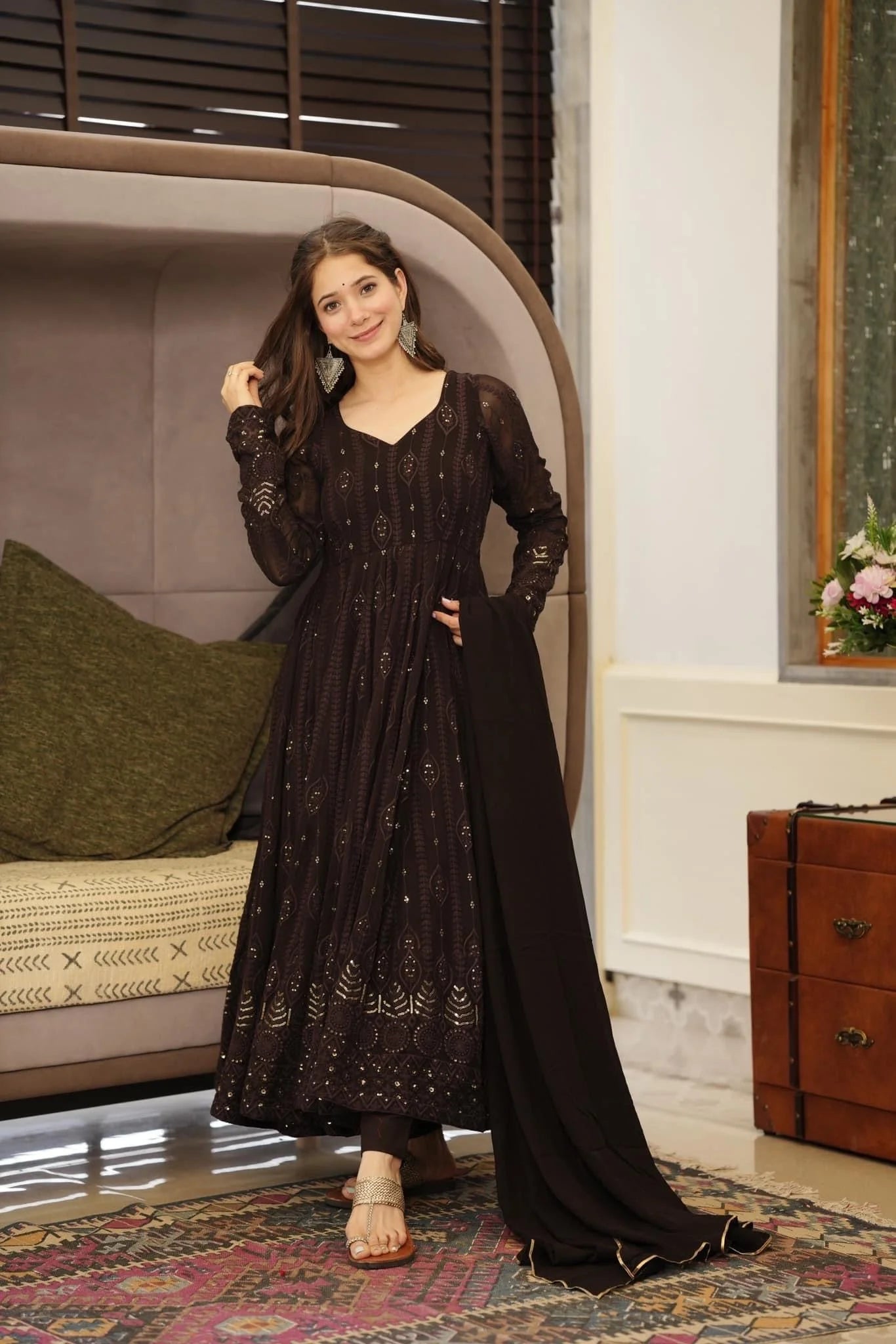 Black Color Designer Party Wear Anarkali Suit