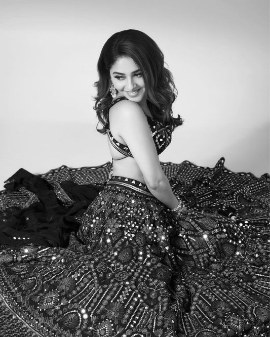 Wedding Special Dark Black Color  Designer Lehenga Choli