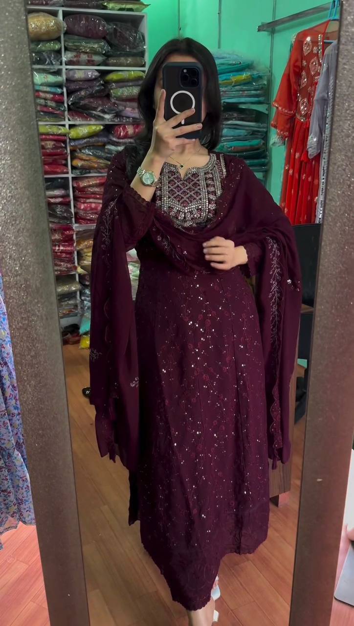 Most Beautiful Party Wear Anarkali Suit With Dupatta