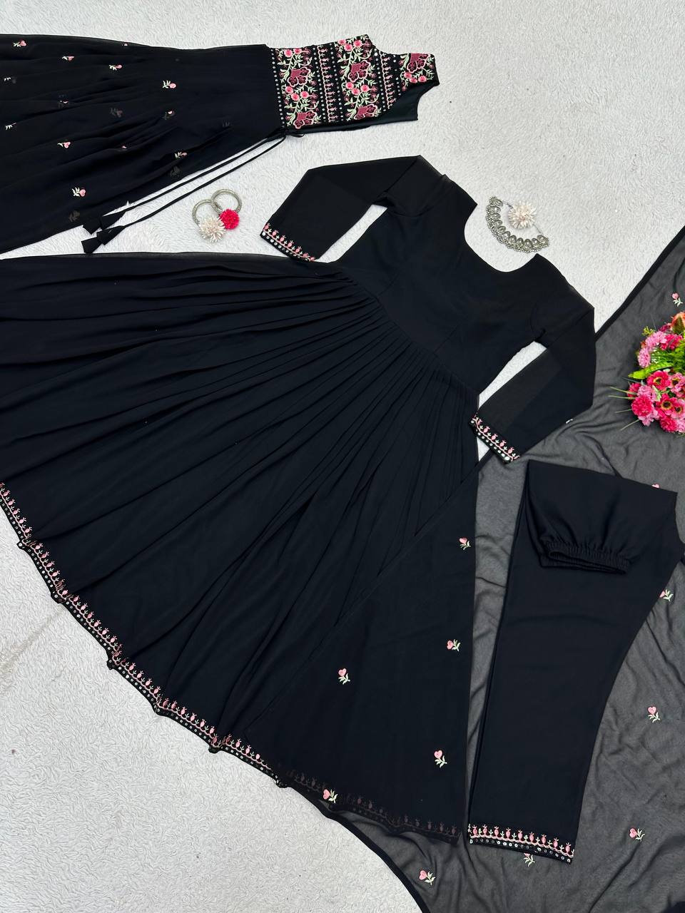 Black Color Designer Party Wear Anarkali Suit